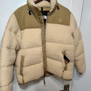 The North Face Cream and Tan Fleece Unisex Jacket